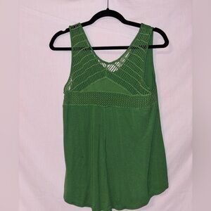 Merona Green Sleeveless Crochet Top